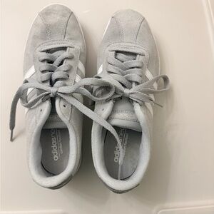 adidas womens Gray Suede Sneakers